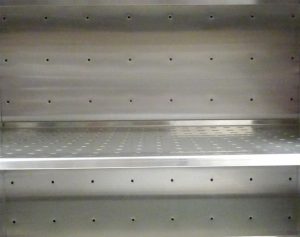 plenum chamber in a stainless steel desiccator