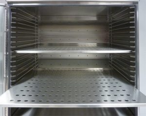 stainless steel desiccator with 2 perforated shelves